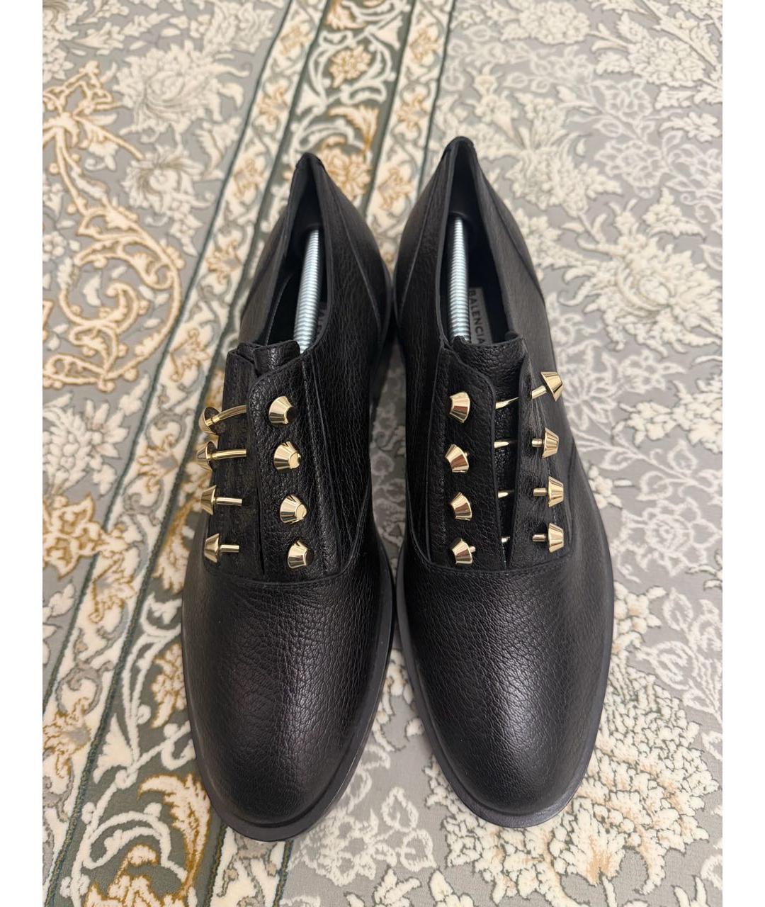 BALENCIAGA Черные кожаные лоферы, фото 2