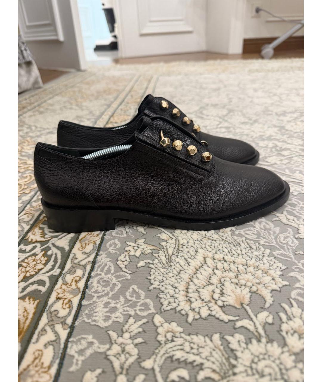 BALENCIAGA Черные кожаные лоферы, фото 4