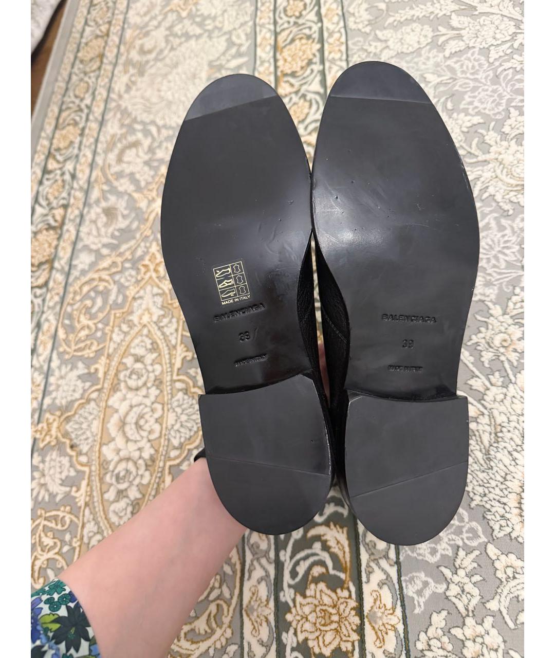 BALENCIAGA Черные кожаные лоферы, фото 3