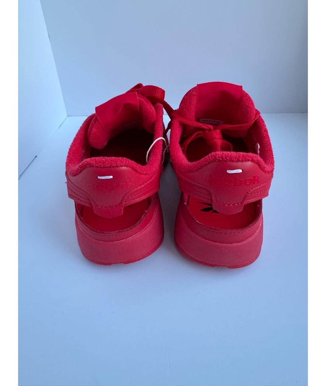 MAISON MARGIELA Красные кожаные кроссовки, фото 4