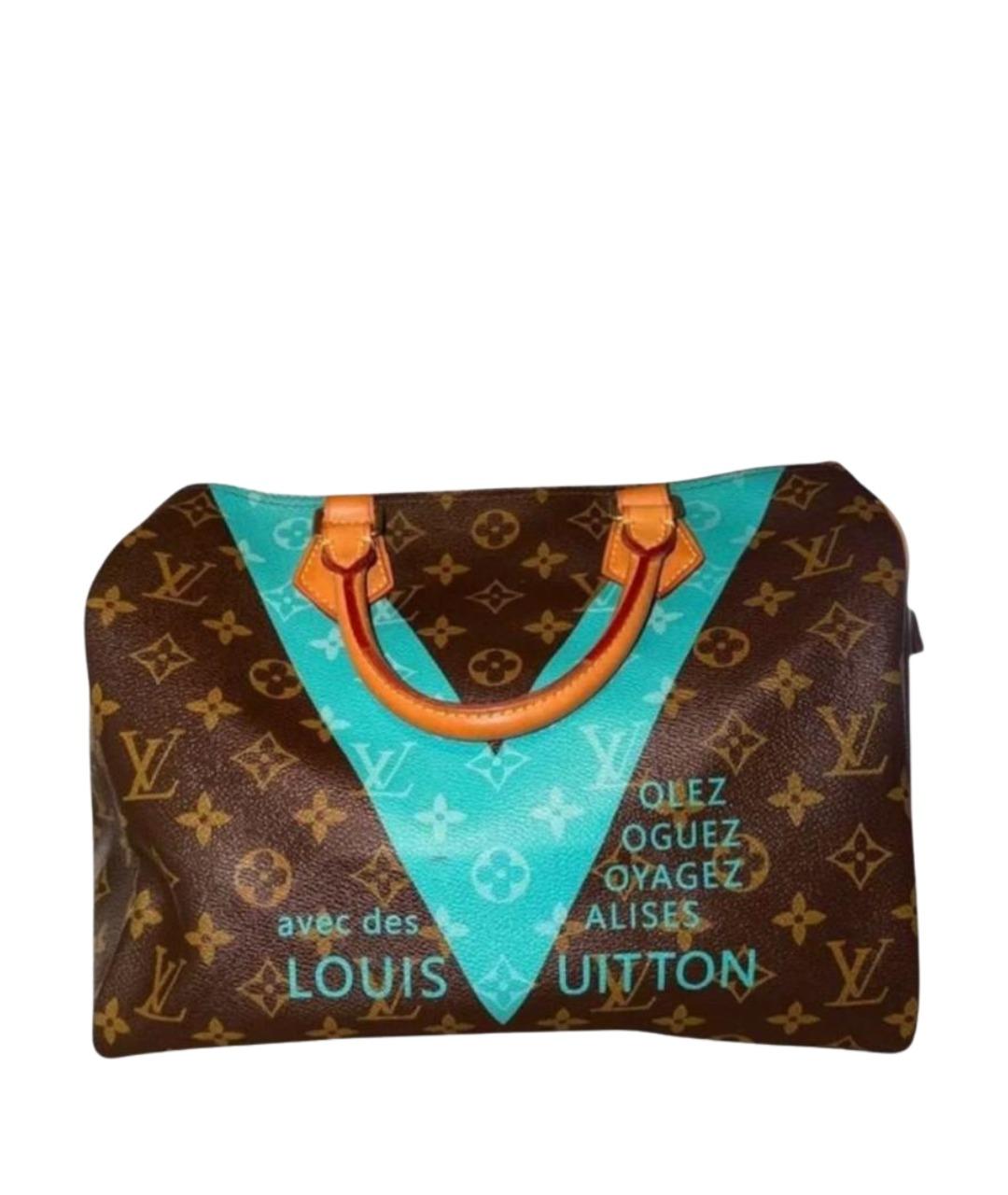 LOUIS VUITTON Коричневая кожаная сумка с короткими ручками, фото 1