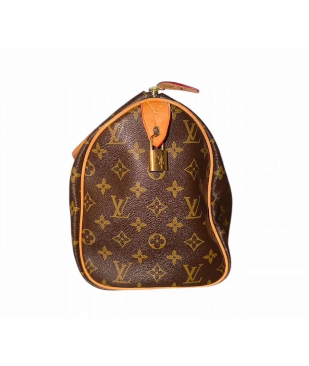 LOUIS VUITTON Коричневая кожаная сумка с короткими ручками, фото 3