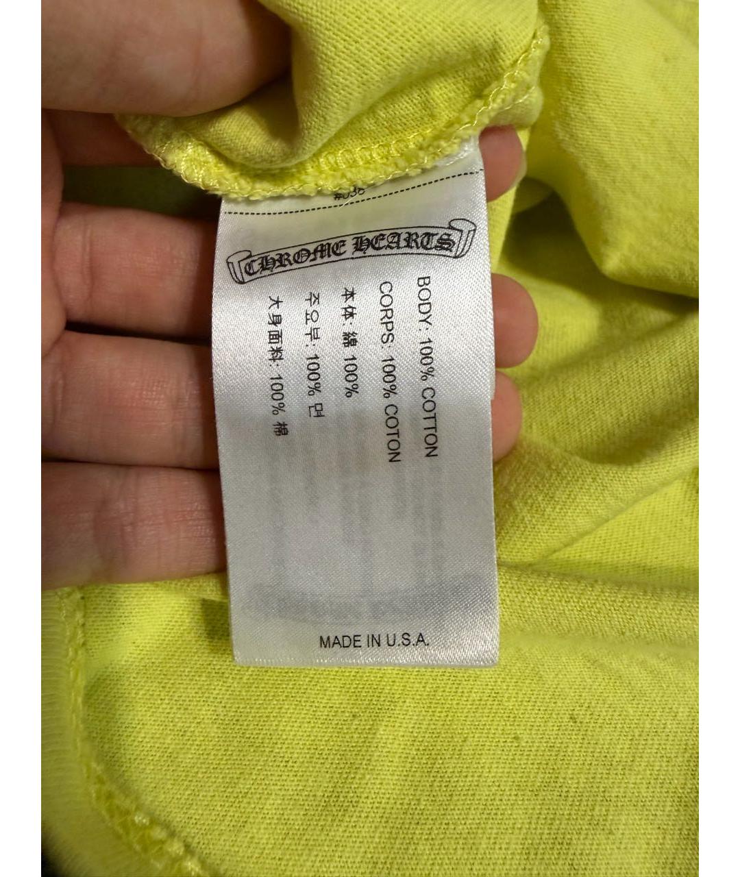 CHROME HEARTS Салатовая хлопковая футболка, фото 4