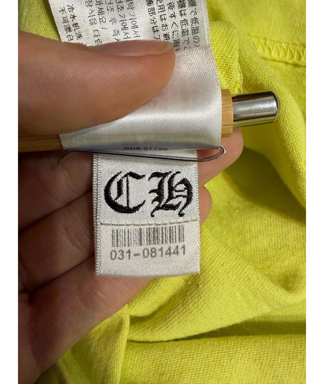 CHROME HEARTS Салатовая хлопковая футболка, фото 6