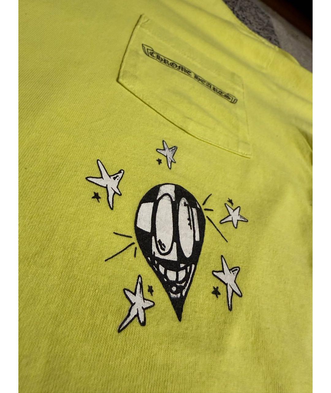 CHROME HEARTS Салатовая хлопковая футболка, фото 7