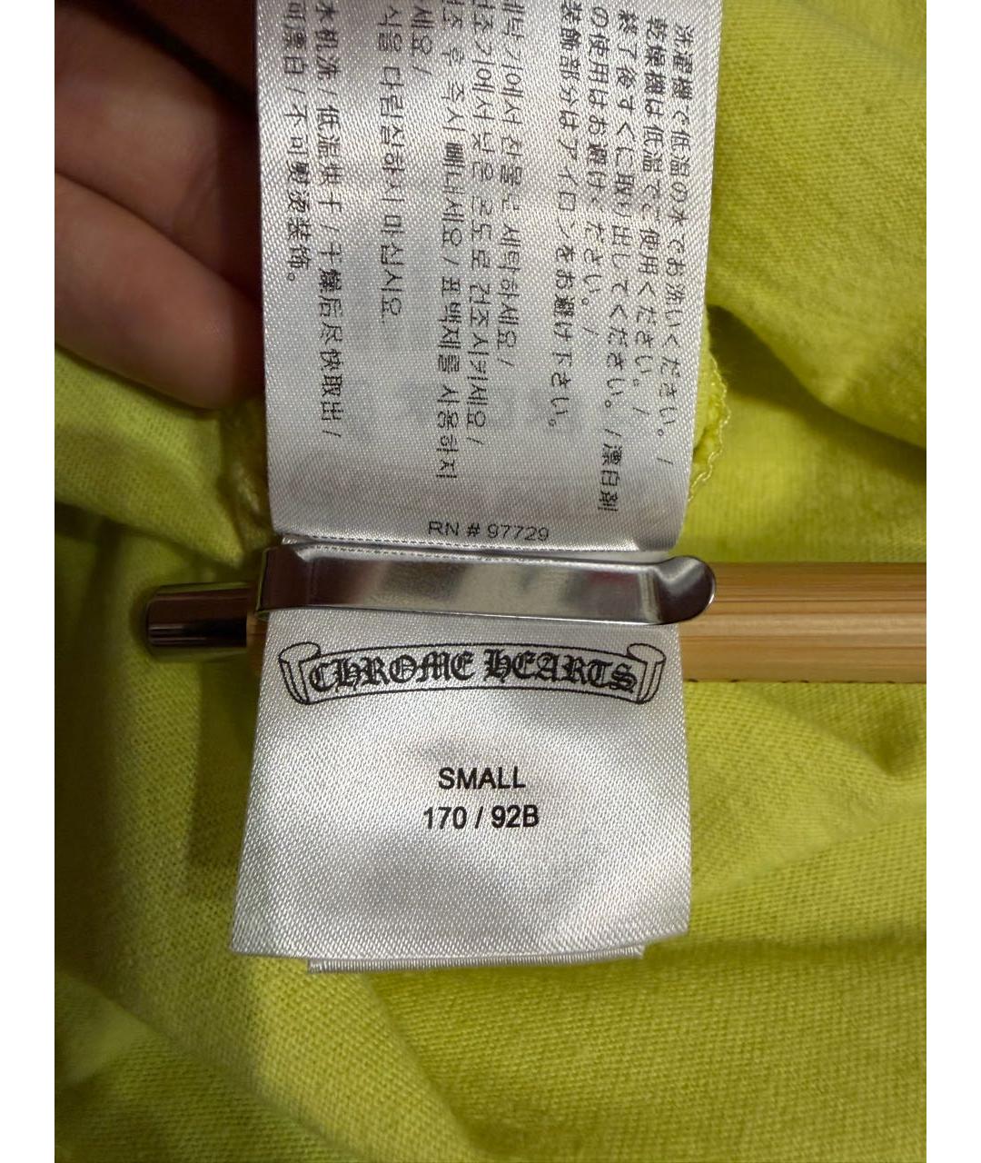 CHROME HEARTS Салатовая хлопковая футболка, фото 5