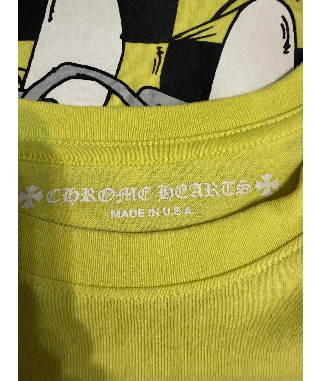 CHROME HEARTS Салатовая хлопковая футболка, фото 3