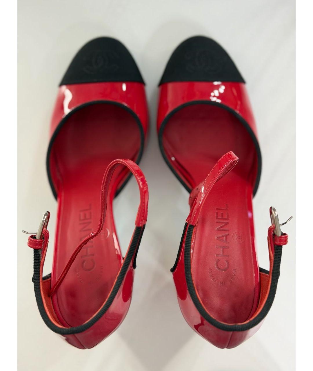 CHANEL Красные туфли из лакированной кожи, фото 2