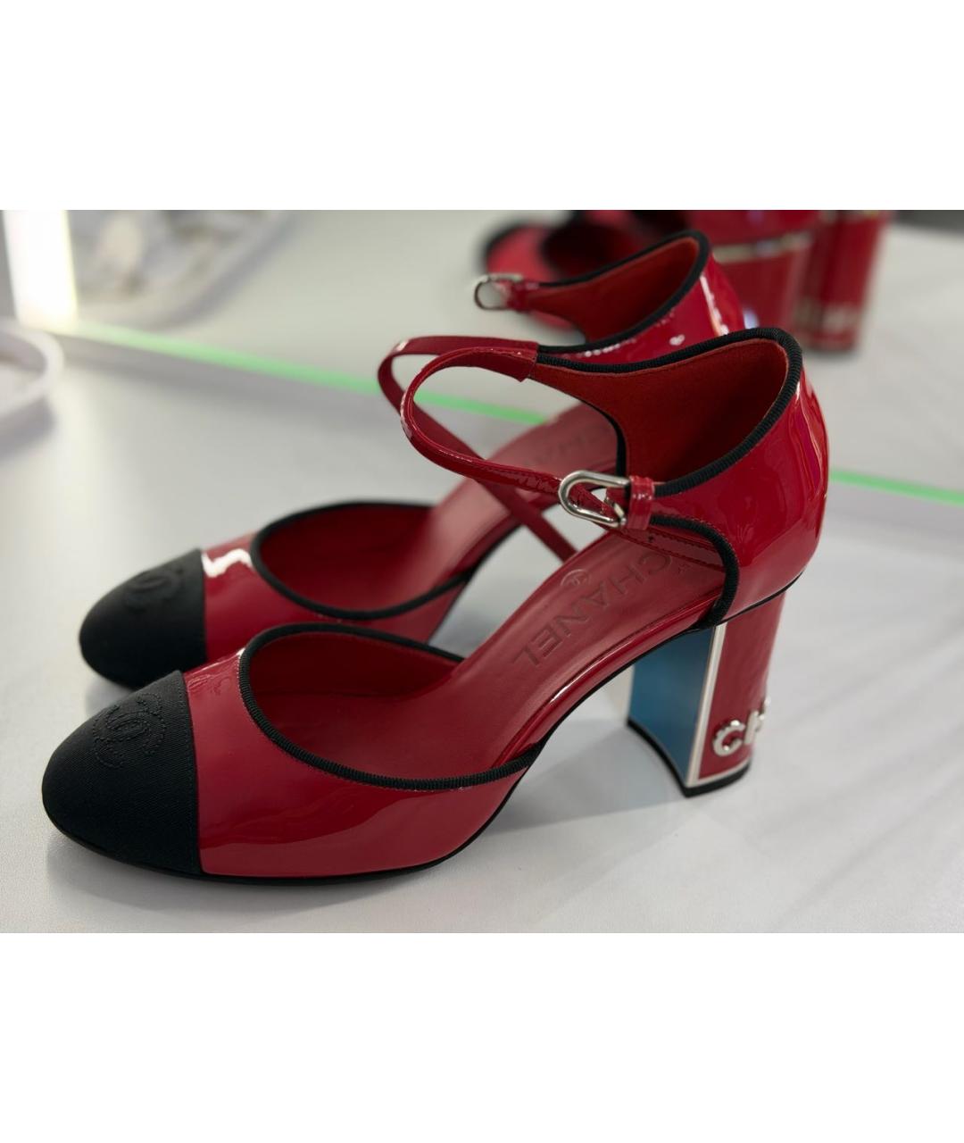 CHANEL Красные туфли из лакированной кожи, фото 6