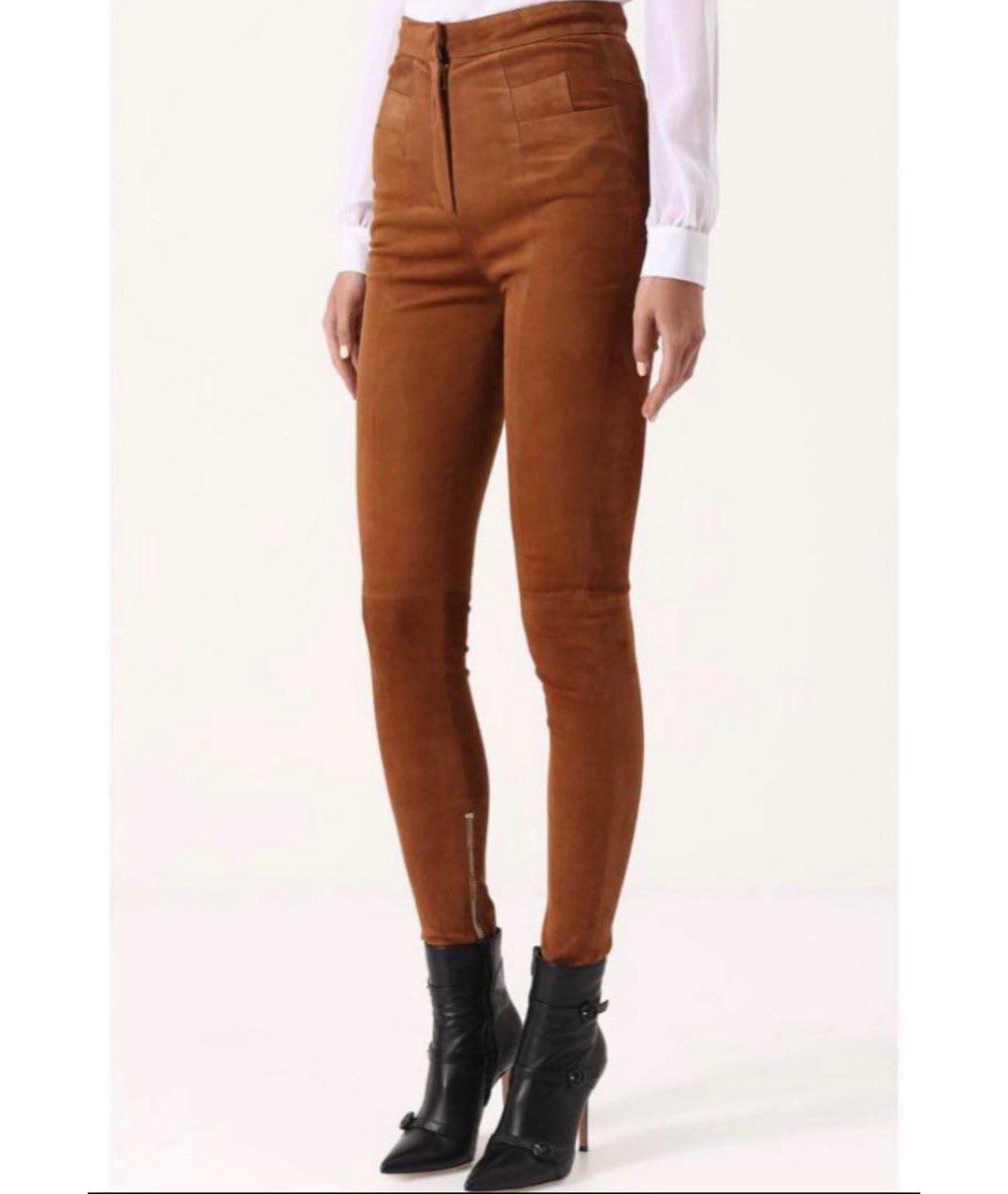BALMAIN Коричневые замшевые брюки узкие, фото 5