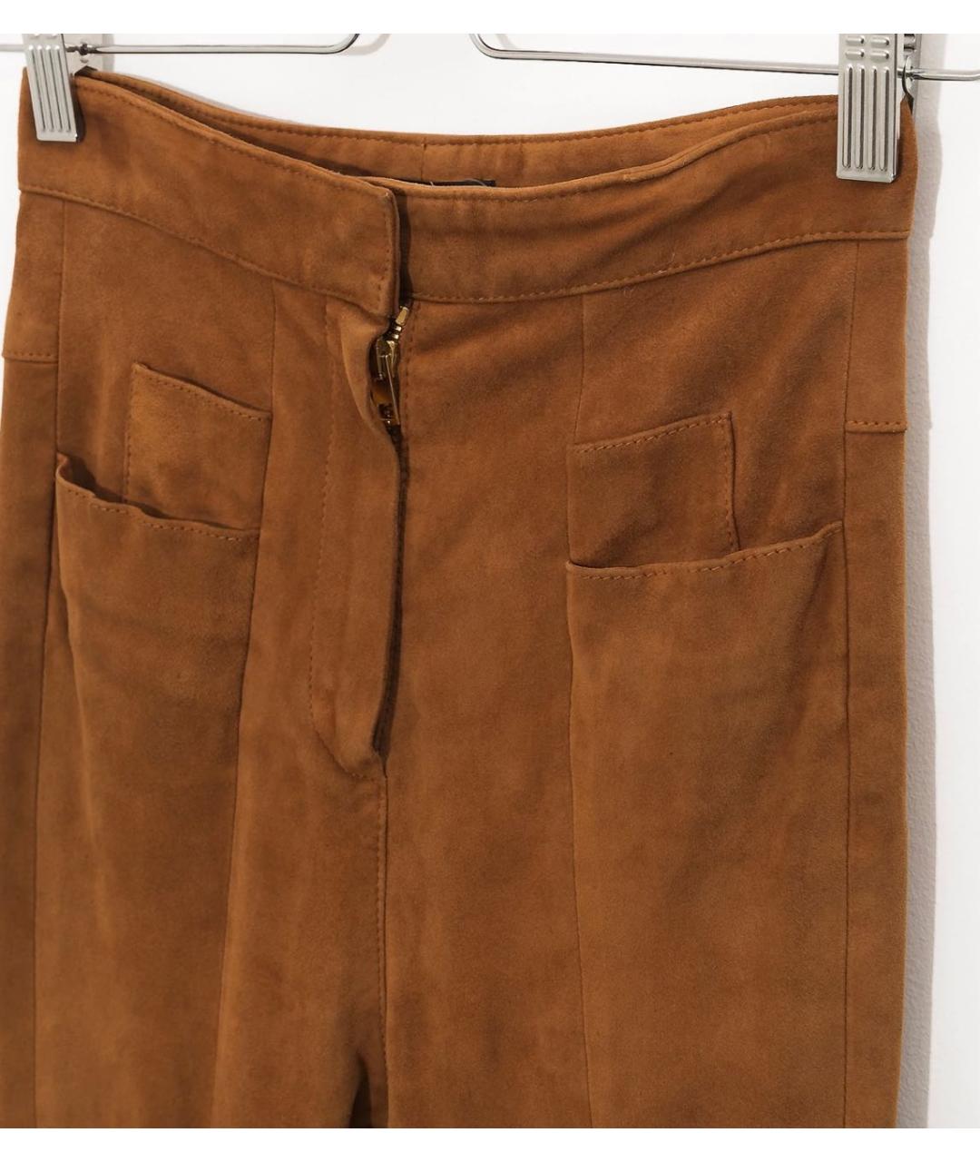 BALMAIN Коричневые замшевые брюки узкие, фото 3