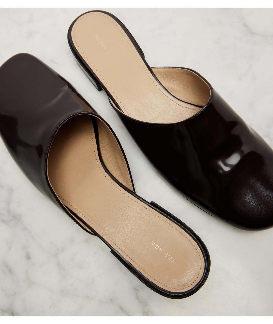 THE ROW Коричневые кожаные мюли, фото 6