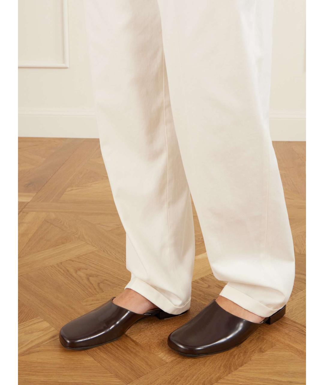 THE ROW Коричневые кожаные мюли, фото 2