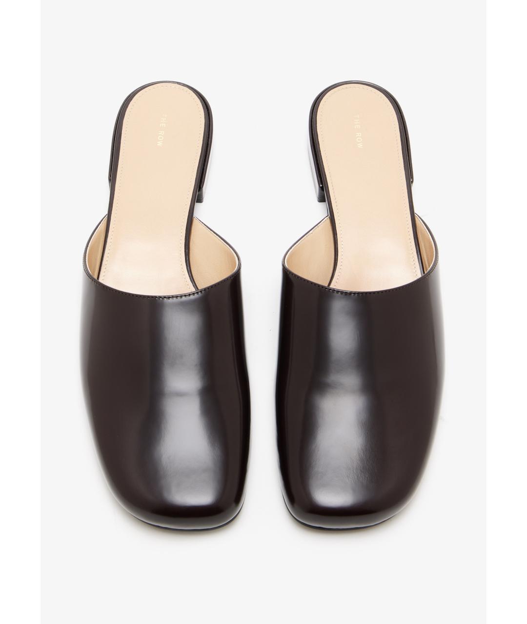 THE ROW Коричневые кожаные мюли, фото 5