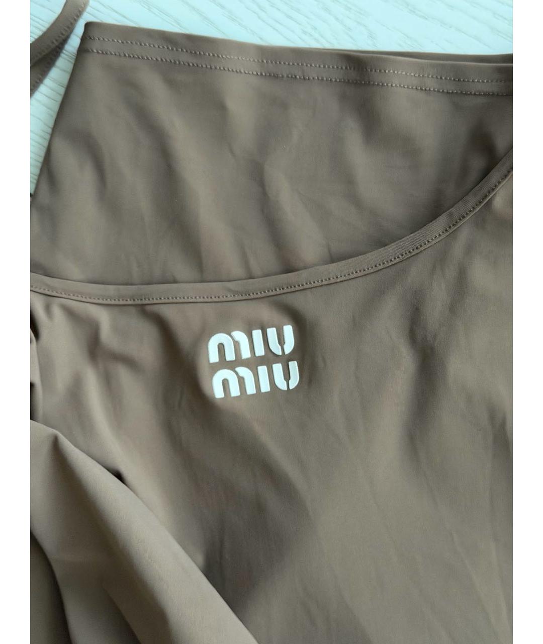 MIU MIU Бежевое хлопковое платье, фото 4