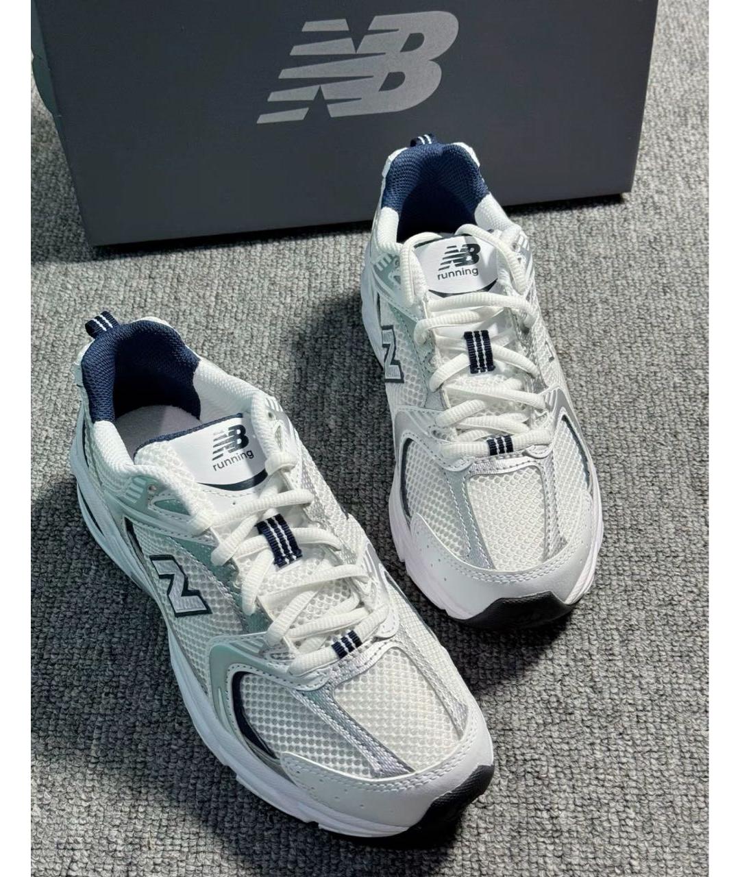 NEW BALANCE Белые текстильные кроссовки, фото 4