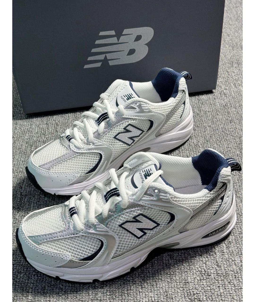 NEW BALANCE Белые текстильные кроссовки, фото 2