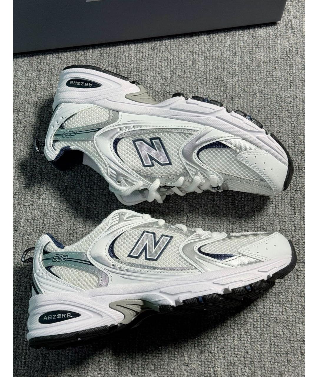 NEW BALANCE Белые текстильные кроссовки, фото 3