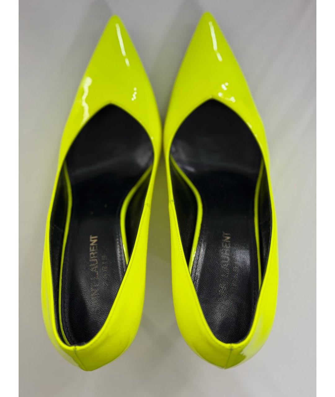 SAINT LAURENT Желтые кожаные туфли, фото 2