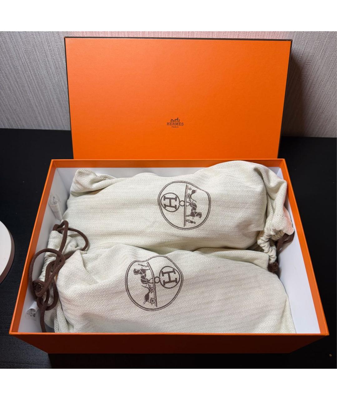 HERMES Белые кожаные низкие кроссовки / кеды, фото 7