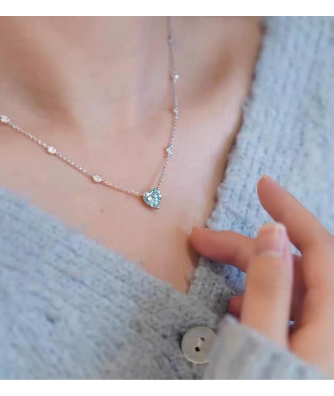 APM Monaco Голубая серебряная подвеска, фото 4