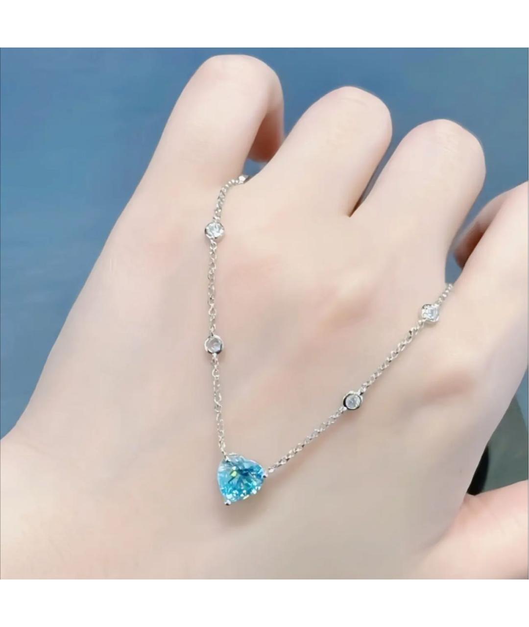 APM Monaco Голубая серебряная подвеска, фото 7