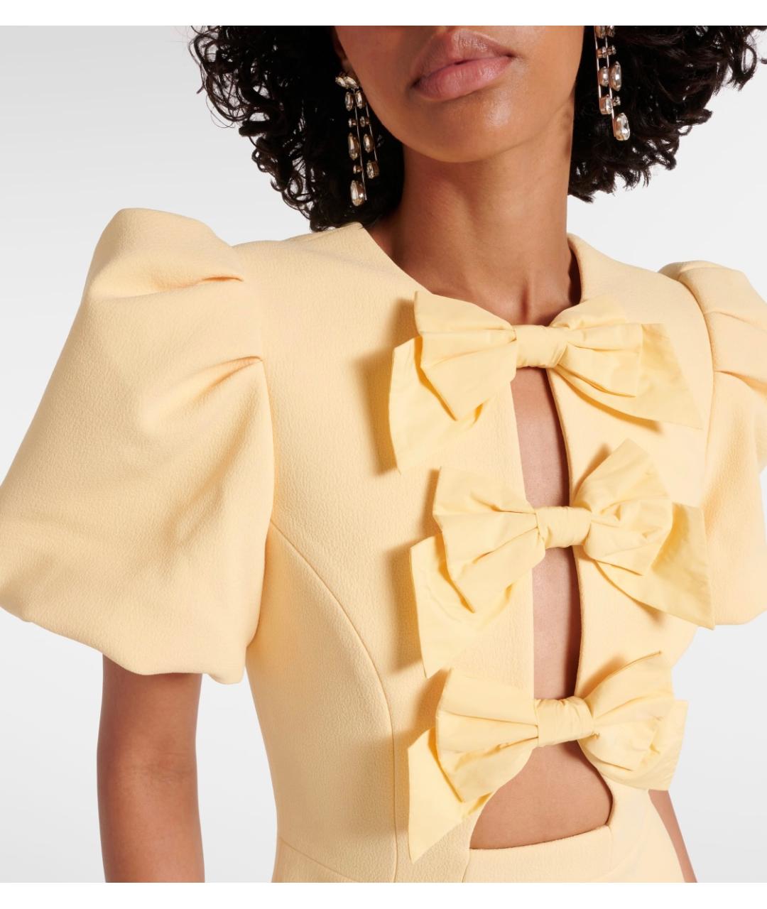 REBECCA VALLANCE Желтое полиэстеровое коктейльное платье, фото 4