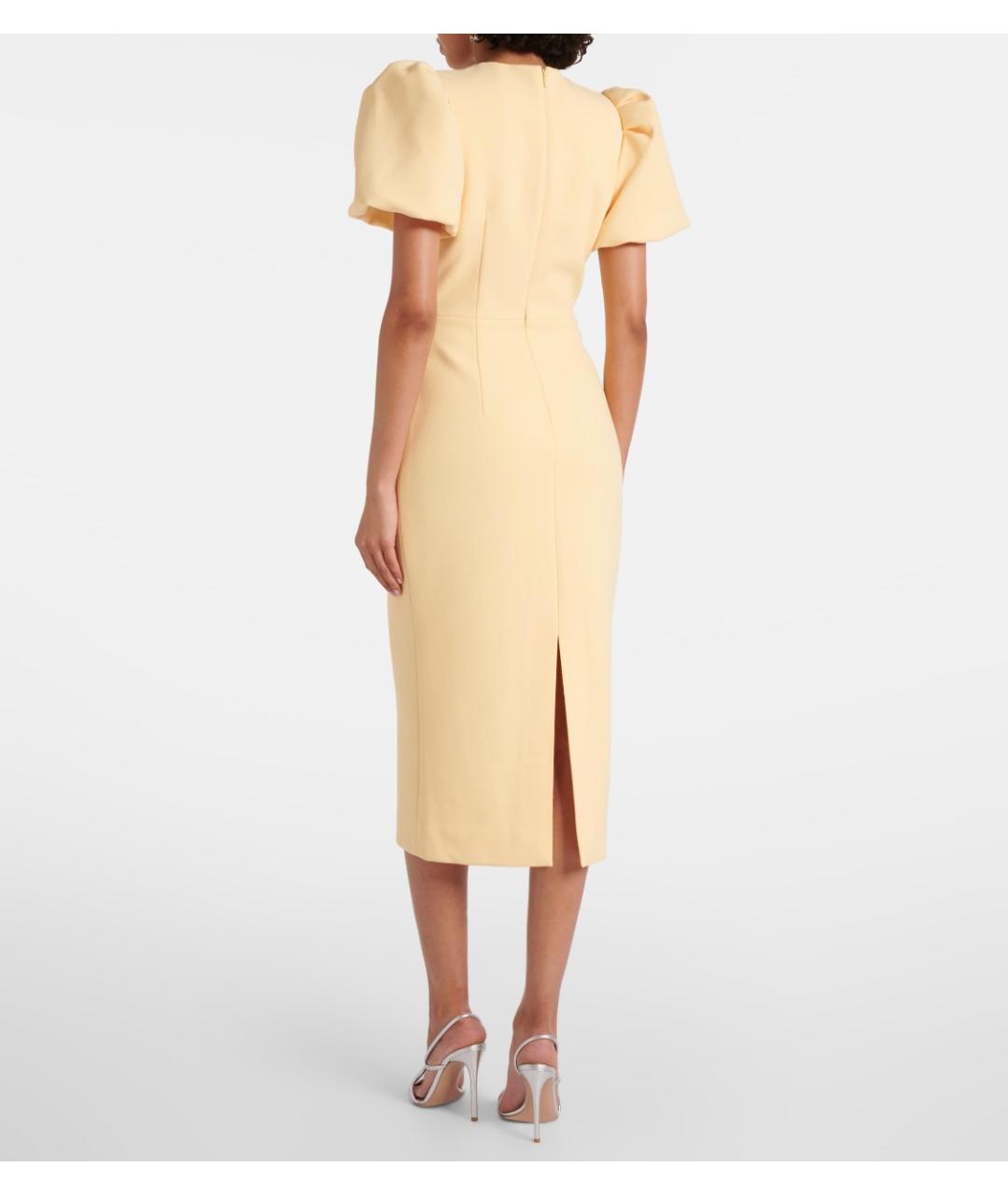 REBECCA VALLANCE Желтое полиэстеровое коктейльное платье, фото 3