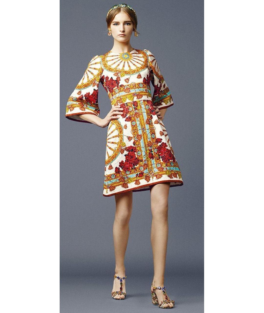 DOLCE&GABBANA Мульти вискозное платье, фото 2