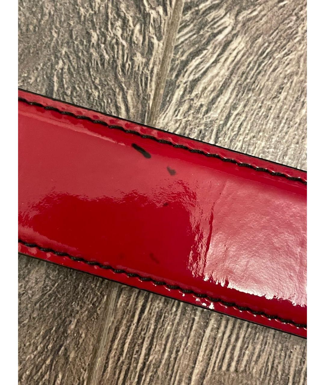 VALENTINO Бордовый ремень из лакированной кожи, фото 7