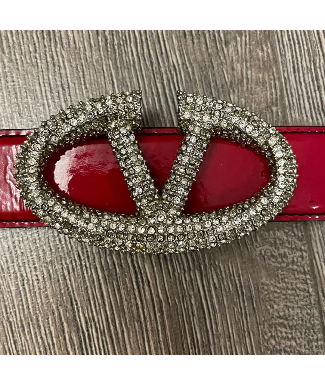 VALENTINO Бордовый ремень из лакированной кожи, фото 8