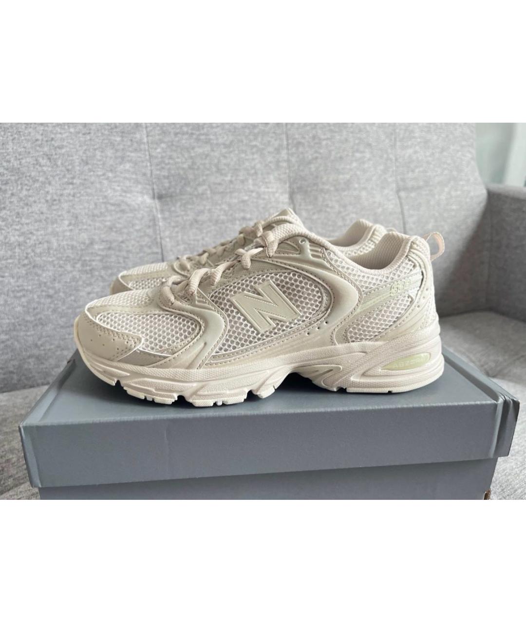 NEW BALANCE Бежевые текстильные низкие кроссовки / кеды, фото 5