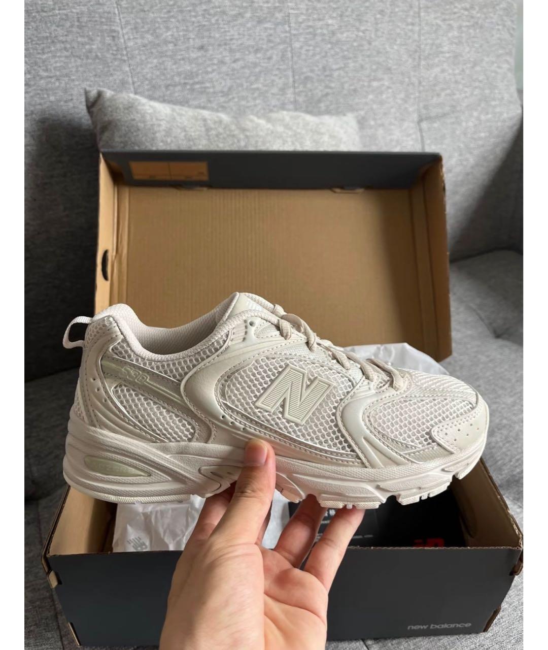 NEW BALANCE Бежевые текстильные низкие кроссовки / кеды, фото 3