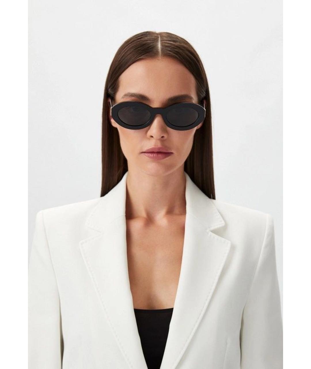 SAINT LAURENT Черные пластиковые солнцезащитные очки, фото 8