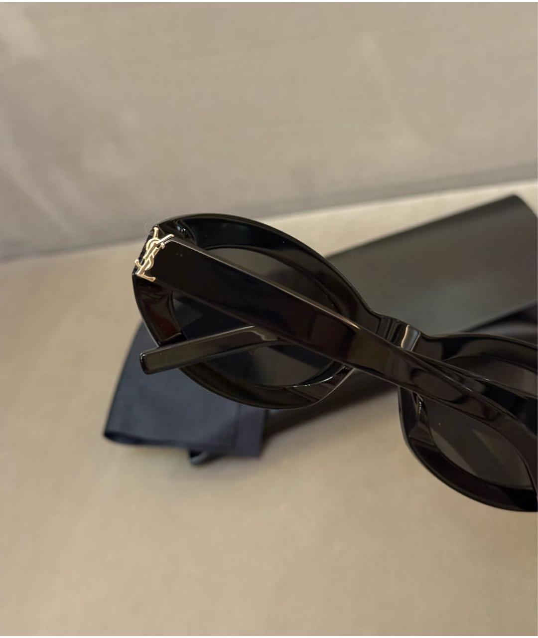 SAINT LAURENT Черные пластиковые солнцезащитные очки, фото 3