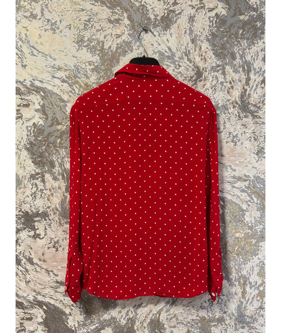 CELINE Красная вискозная рубашка, фото 4