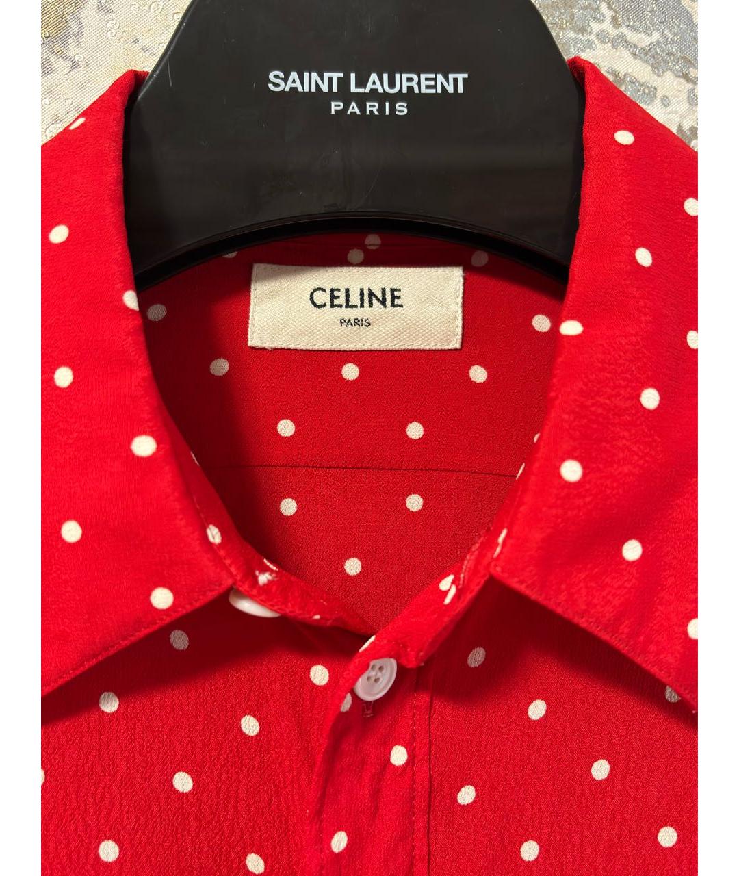 CELINE Красная вискозная рубашка, фото 3