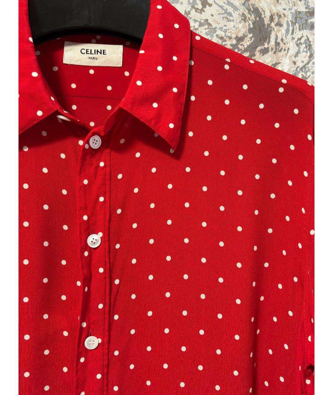CELINE Красная вискозная рубашка, фото 2