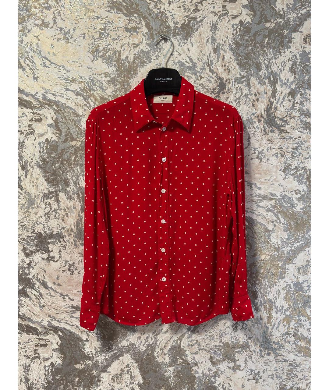 CELINE Красная вискозная рубашка, фото 9