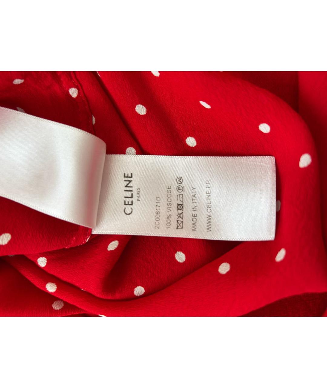 CELINE Красная вискозная рубашка, фото 8