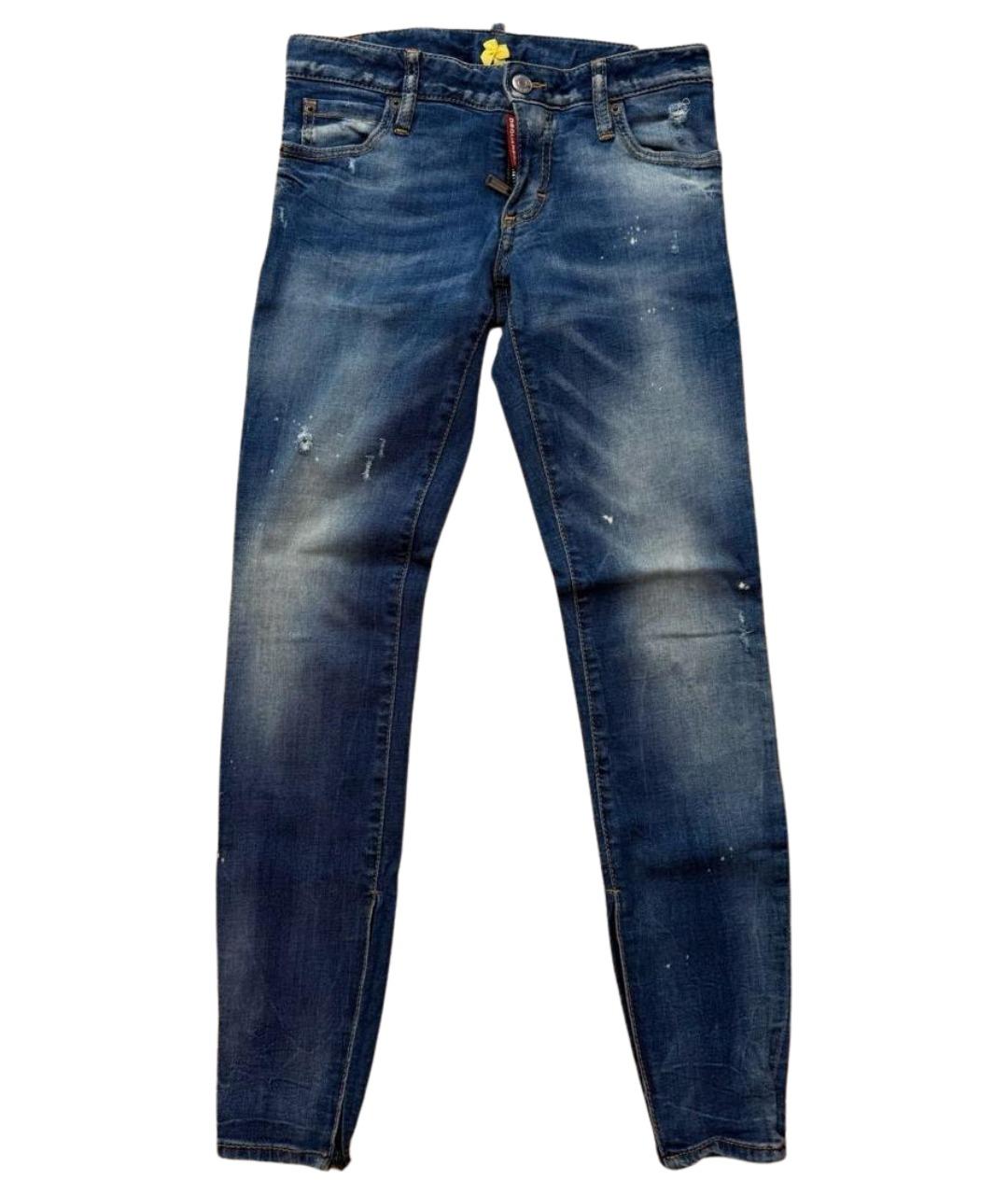 DSQUARED2 Синие хлопко-полиэстеровые джинсы слим, фото 1