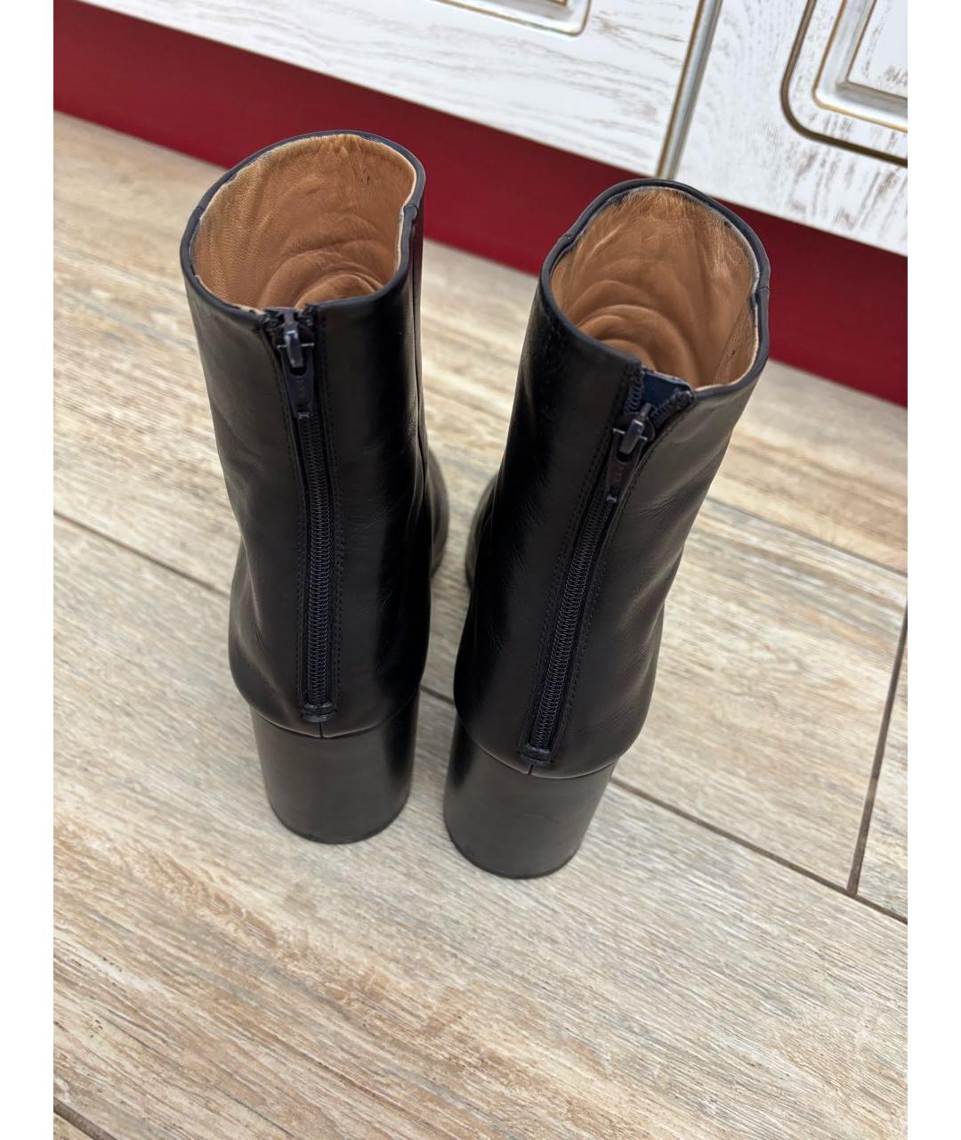 MAISON MARGIELA Черные кожаные ботильоны, фото 3