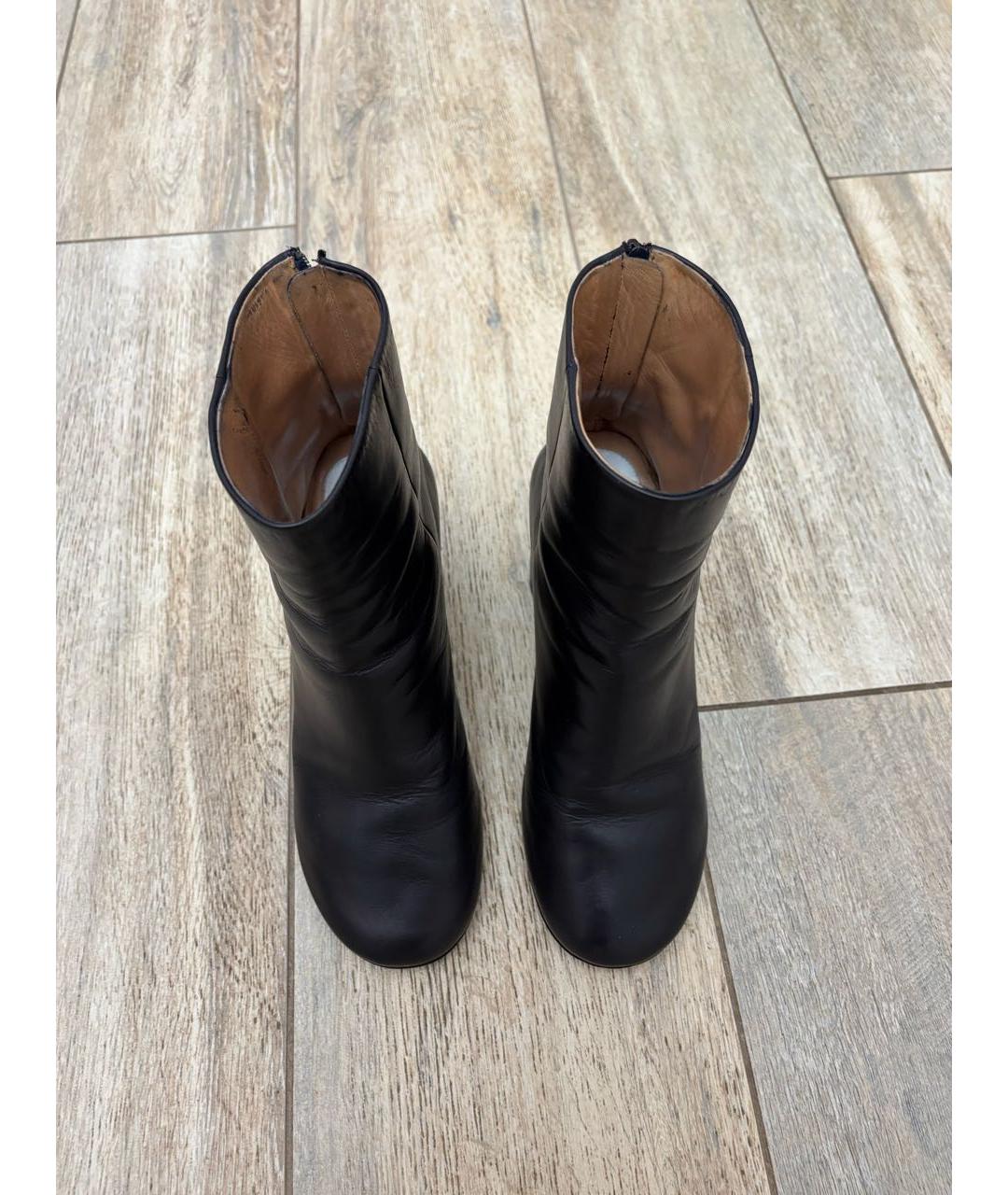 MAISON MARGIELA Черные кожаные ботильоны, фото 6