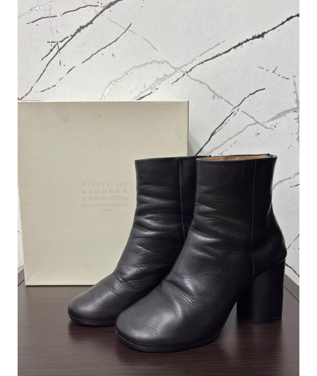 MAISON MARGIELA Черные кожаные ботильоны, фото 2