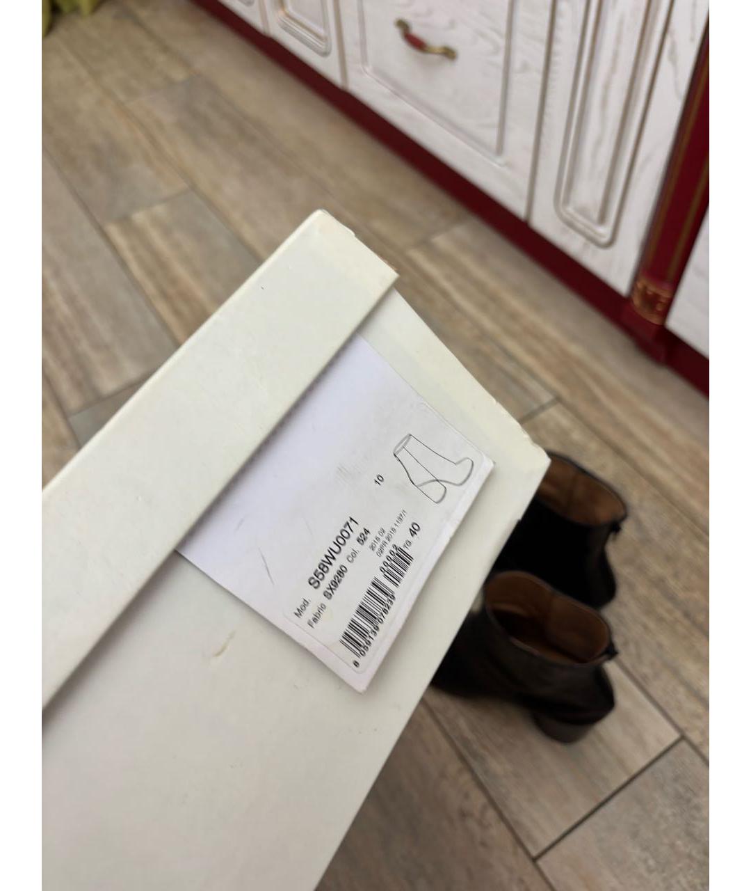 MAISON MARGIELA Черные кожаные ботильоны, фото 8