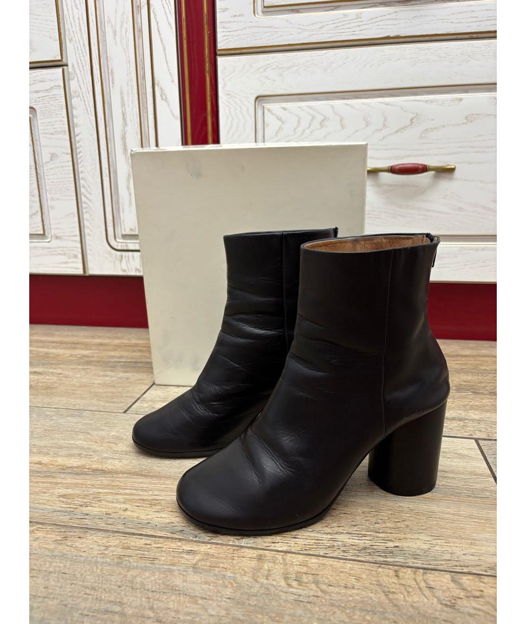MAISON MARGIELA Черные кожаные ботильоны, фото 7