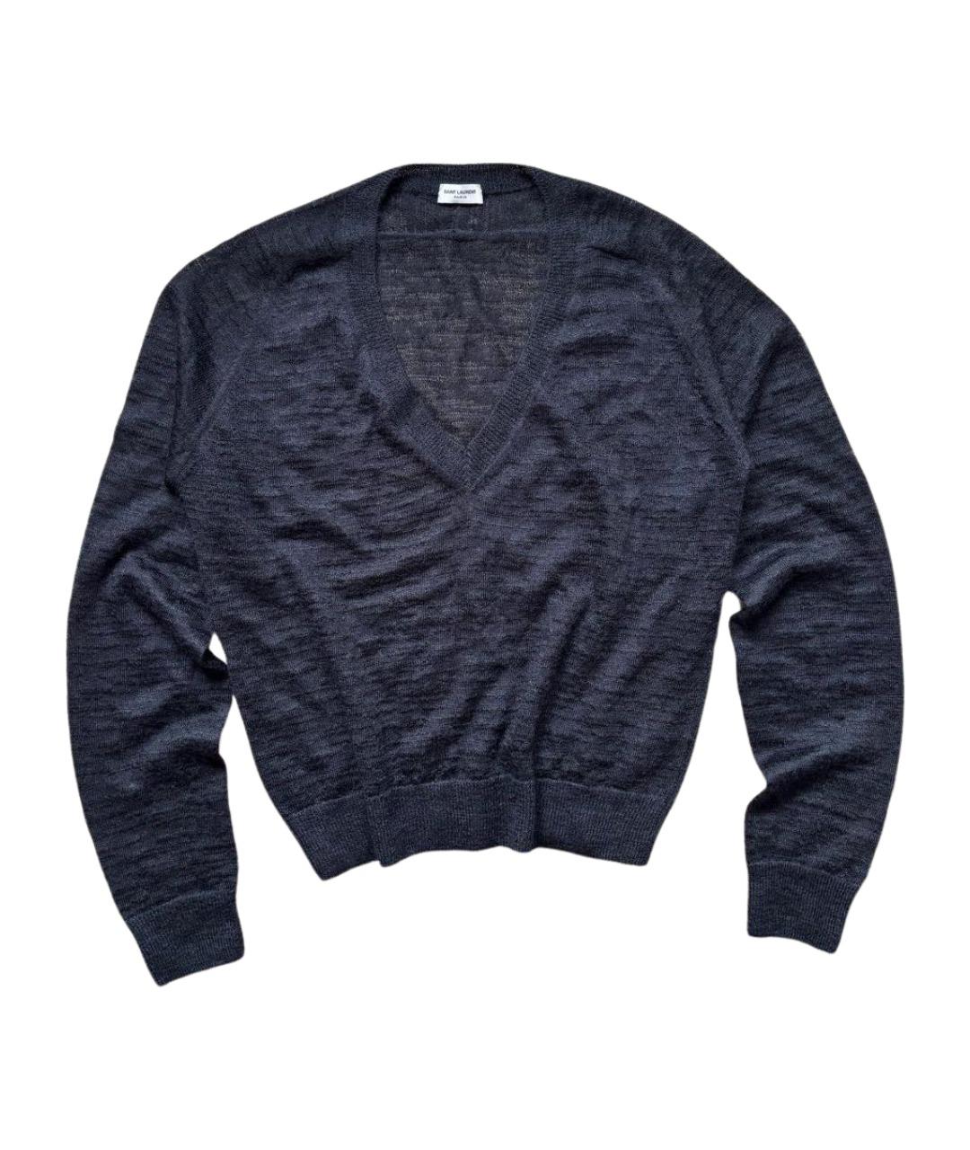 SAINT LAURENT Антрацитовый шерстяной джемпер / свитер, фото 1