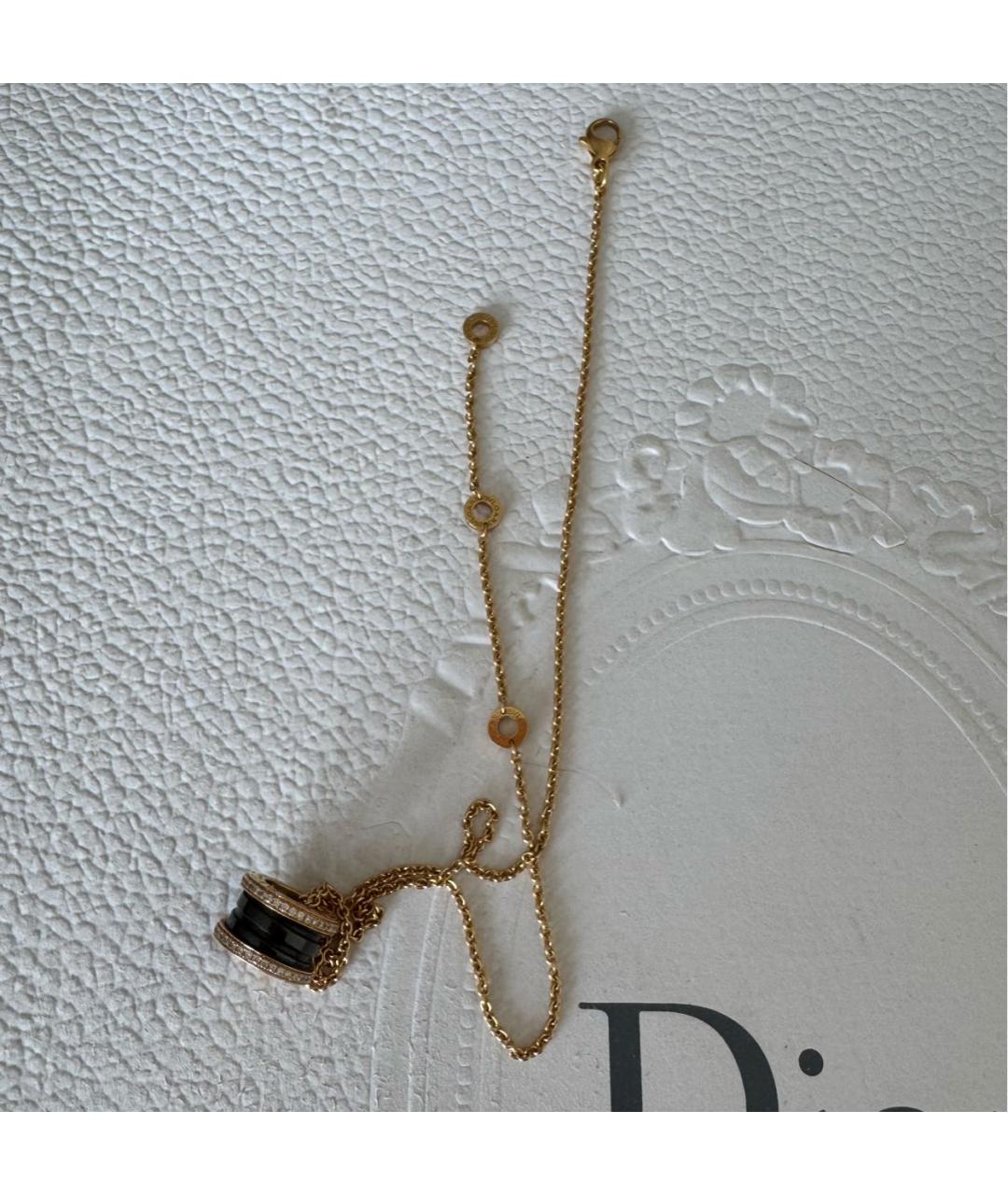 BVLGARI Черная подвеска из розового золота, фото 3