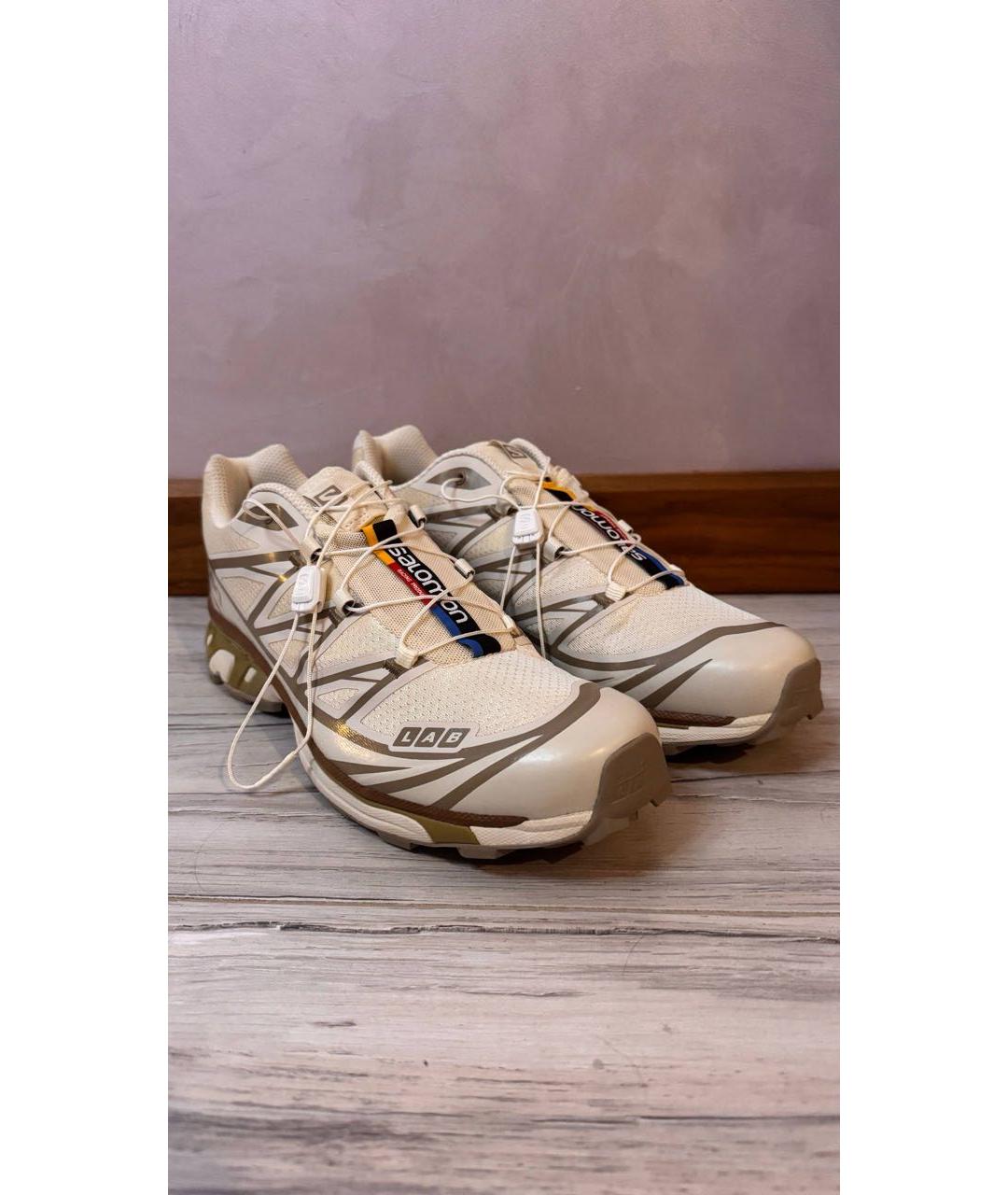 SALOMON Бежевые текстильные низкие кроссовки / кеды, фото 7