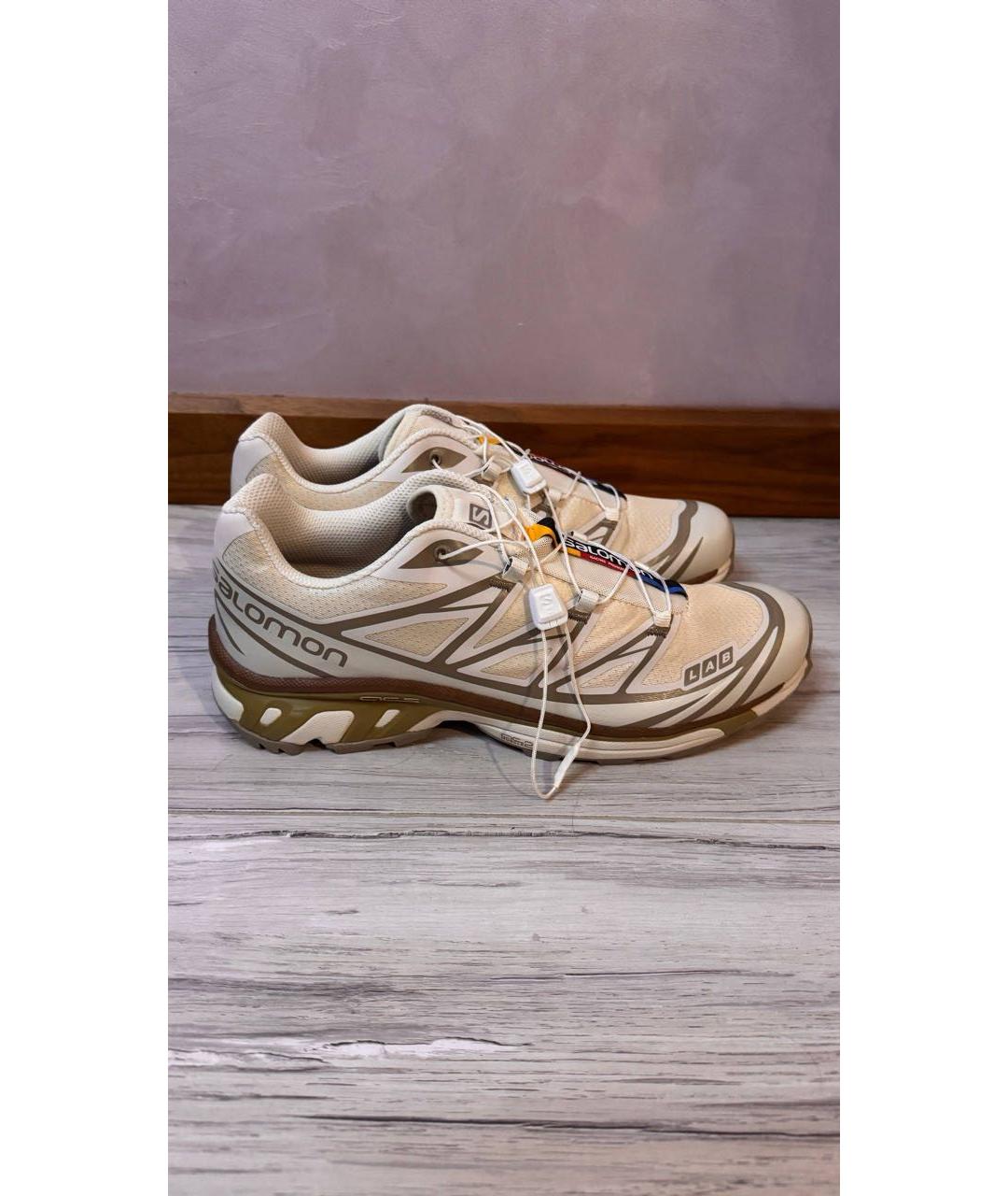 SALOMON Бежевые текстильные низкие кроссовки / кеды, фото 9